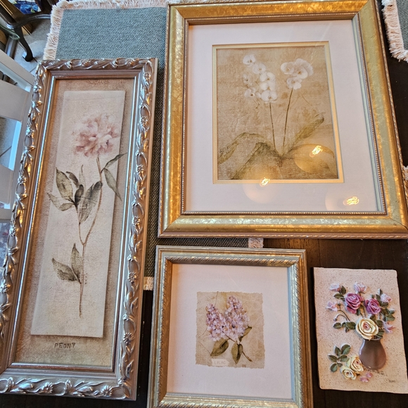 Lot of 4 Vintage Cheri Blum Ornate Framed Prints & 3D Plaque - Picture 1 of 8